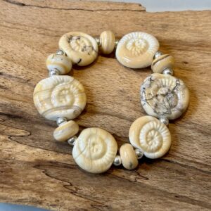 Dark ivory ammonite bracelet