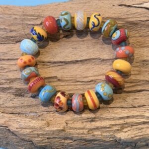 Vivid lampwork stretch bracelet