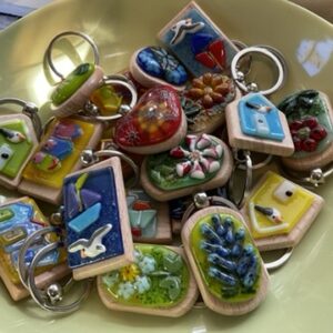 Fused glass keyrings